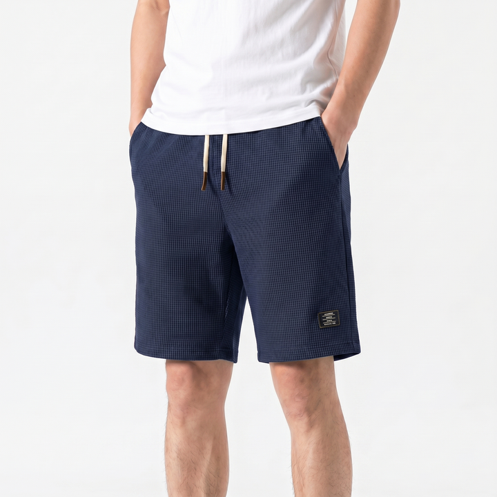 Mens Waffle Knit Shorts - Drawstring Casual Summer Shorts