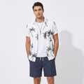 Mens Hawaiian Shirt and Shorts Set - Short Sleeve Summer Beach Outfit
