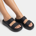 Puffy Platform Slides - Double Strap Chunky Summer Sandals Women