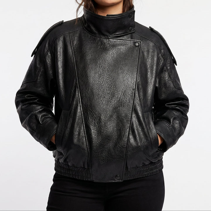 Women's Vintage Style Faux Leather Jacket