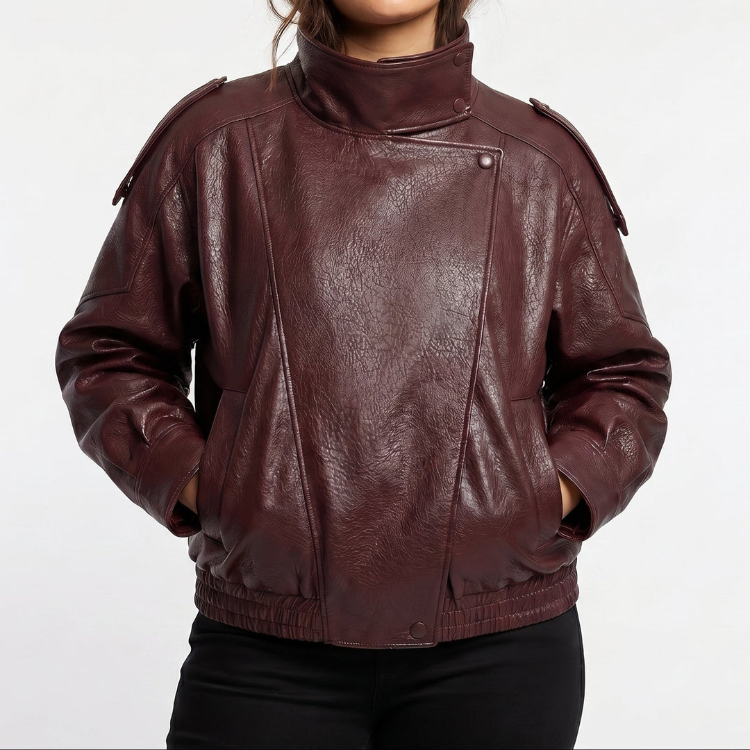 Women's Vintage Style Faux Leather Jacket