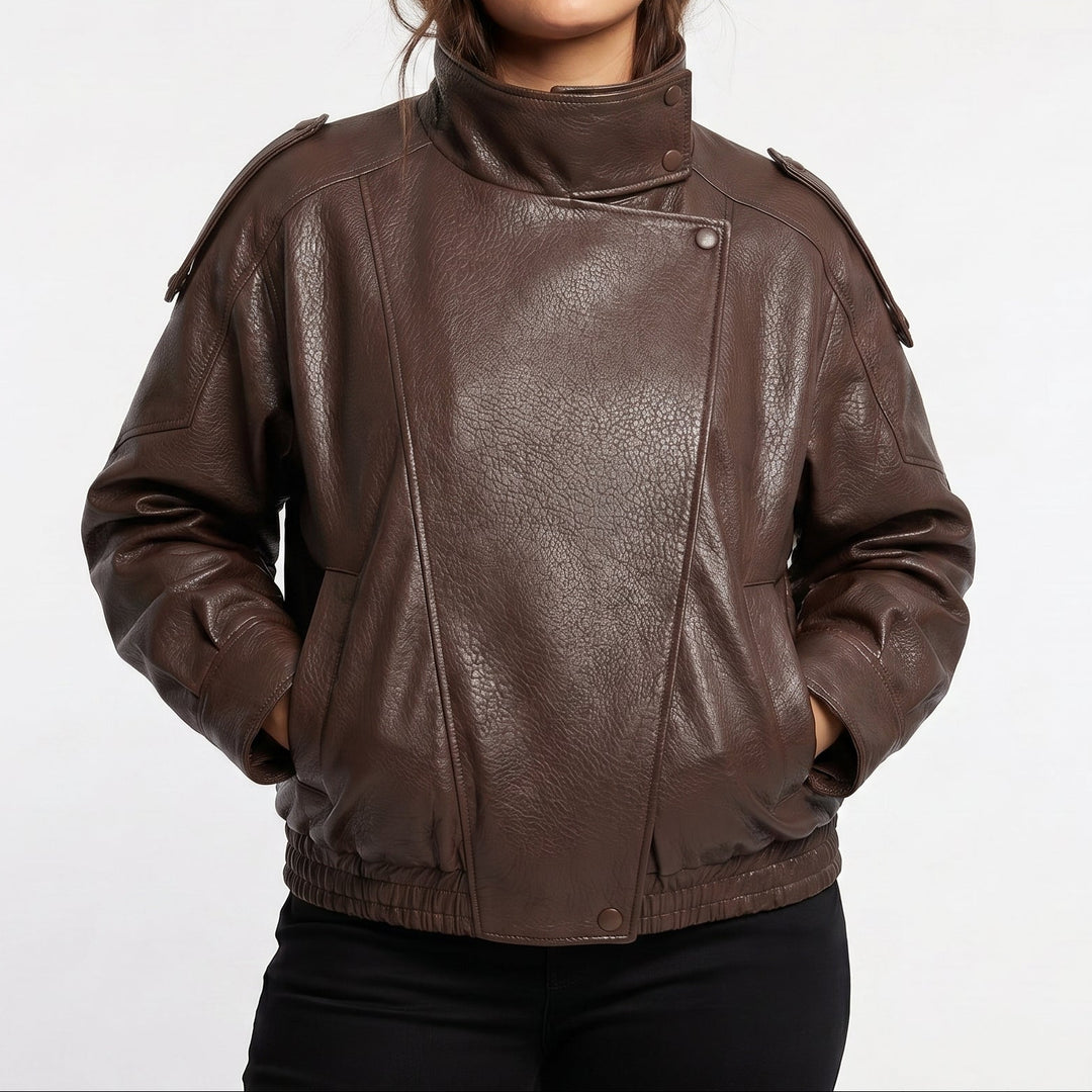 Women's Vintage Style Faux Leather Jacket