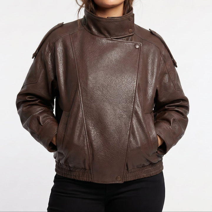 Women's Vintage Style Faux Leather Jacket