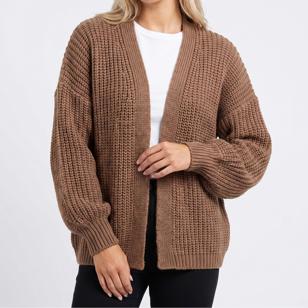 Womens Oversized Cardigan – Chunky Knit Open Front