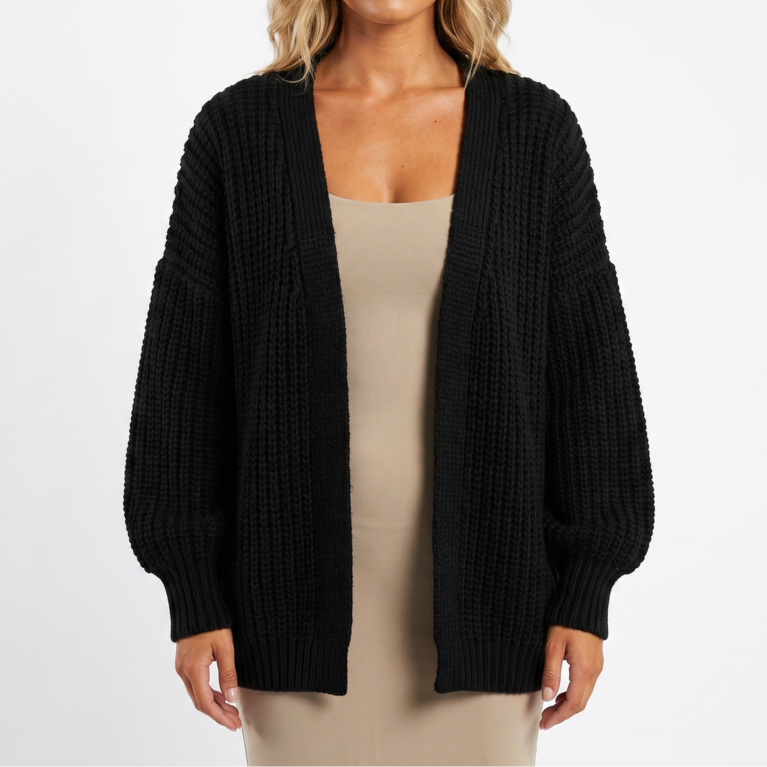 Womens Oversized Cardigan – Chunky Knit Open Front