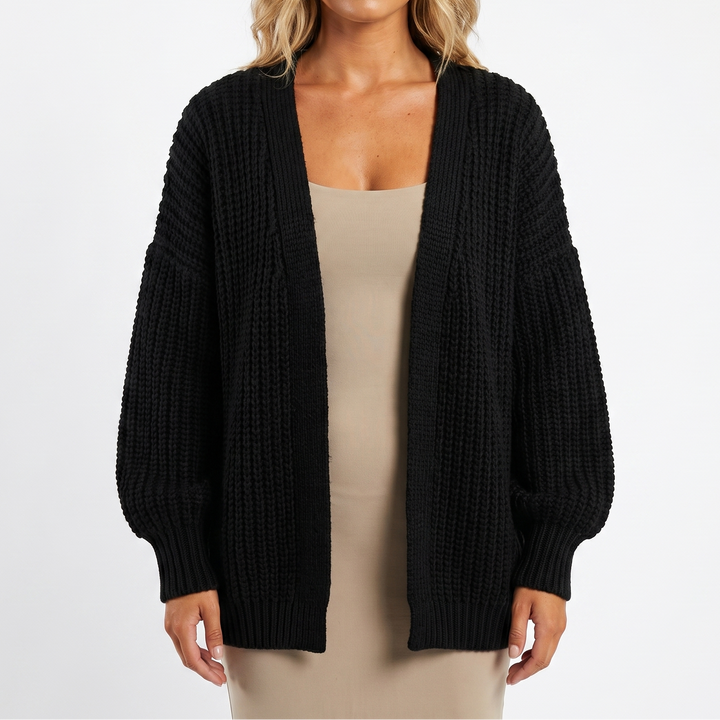 Womens Oversized Cardigan – Chunky Knit Open Front