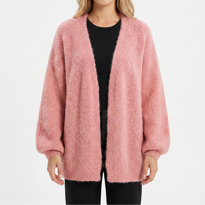 Fluffy Cardigan – Brushed Knit Oversized Open Front