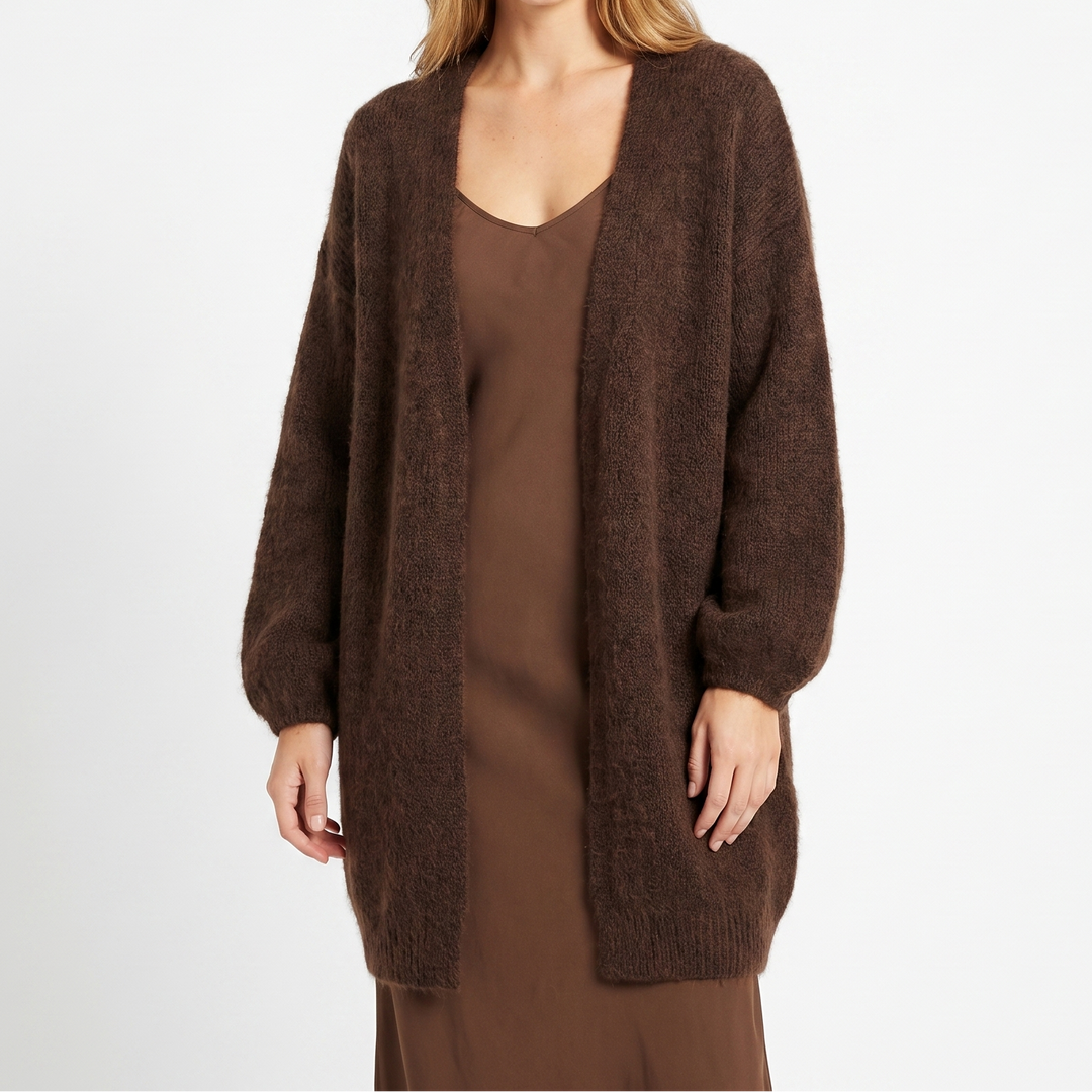 Fluffy Cardigan – Brushed Knit Oversized Open Front