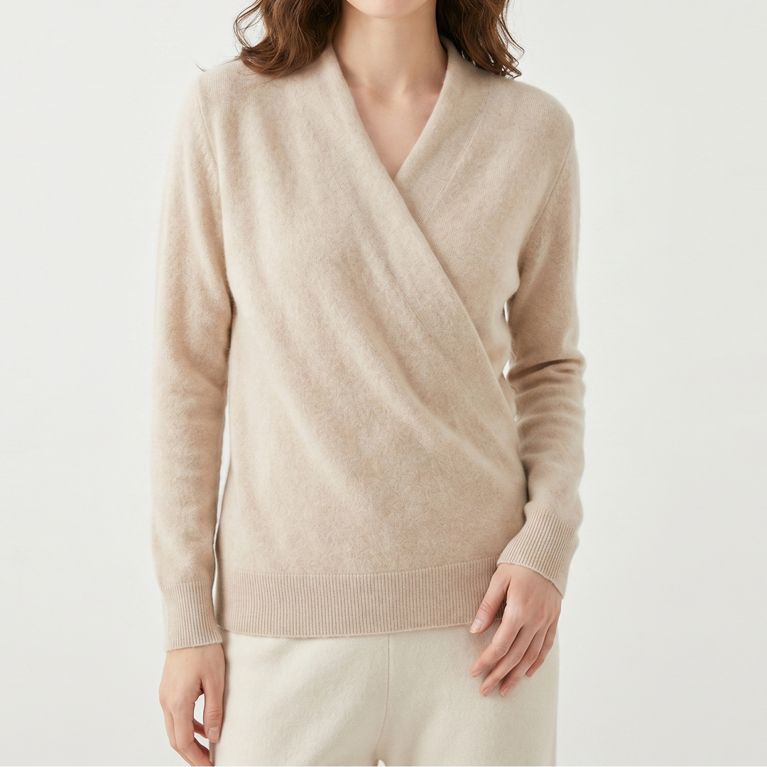 Crossover Jumper Womens – Soft Knit V Neck Wrap Front