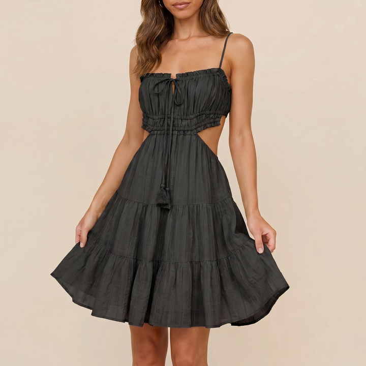 Cami Mini Dress - Cut Out Tiered Ruffle