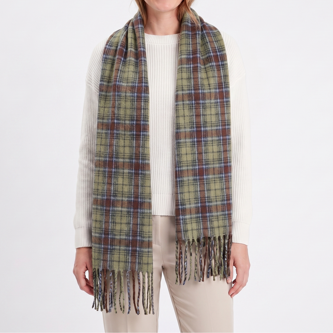 Women's Fluffy Scarf – Oversized Brushed Plain Fringe Wrap