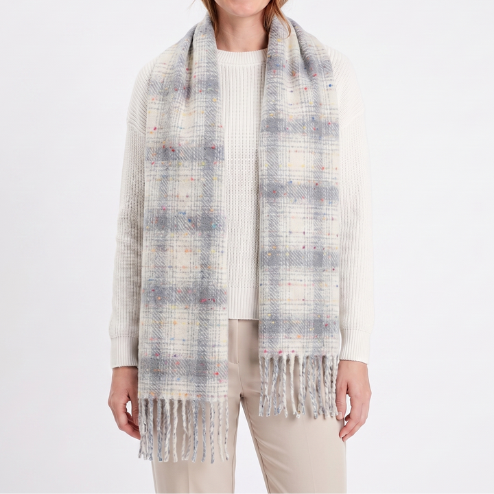 Women's Fluffy Scarf – Oversized Brushed Plain Fringe Wrap