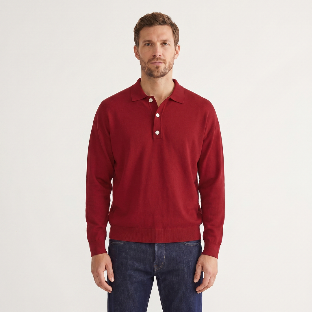Mens Turtleneck Jumper – Ribbed Knit Contrast Trim