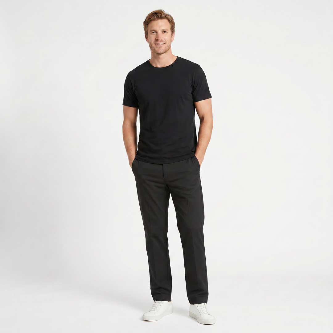 Men's Straight Leg Chino – Flat Front Elasticated Waist
