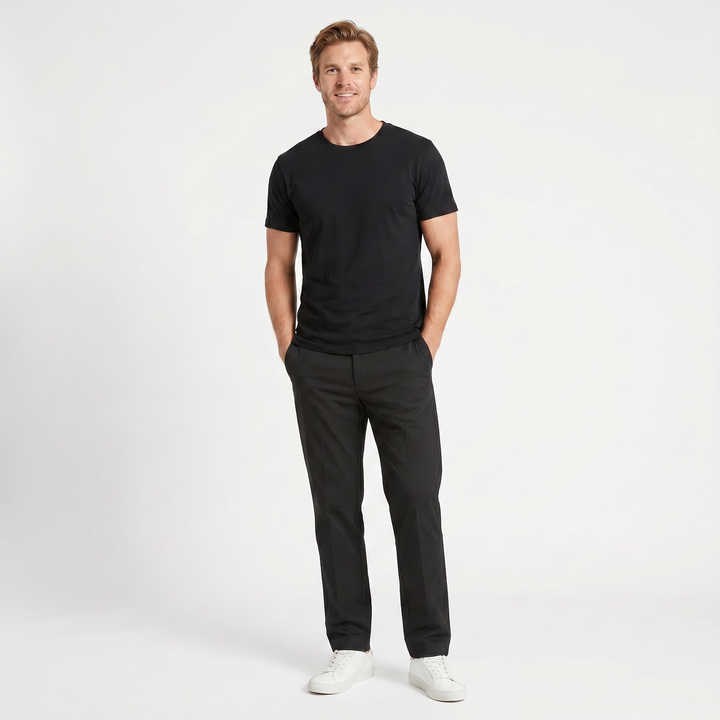 Men's Straight Leg Chino – Flat Front Elasticated Waist