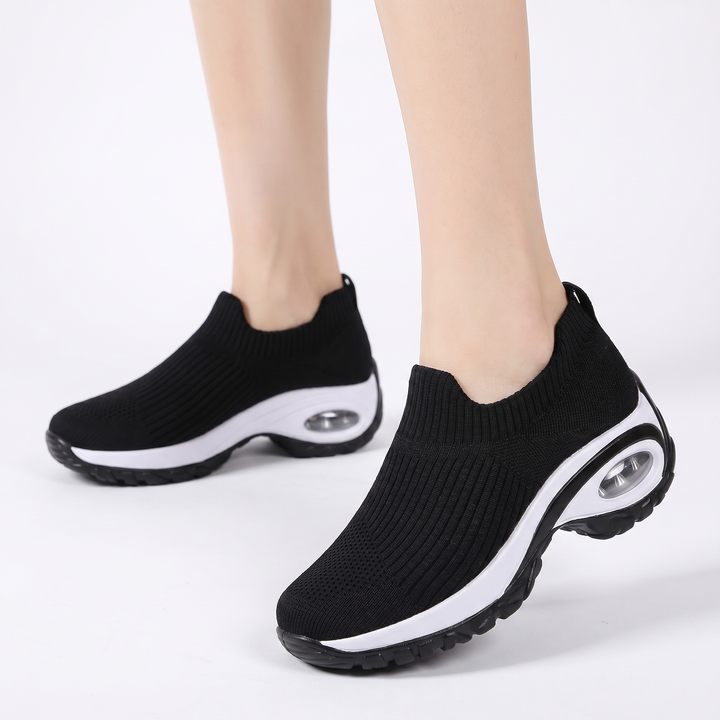Women's Orthopaedic Slip-On Sock Sneakers Air Cushion Platform Walking Shoes Knit