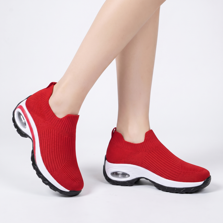Women's Orthopaedic Slip-On Sock Sneakers Air Cushion Platform Walking Shoes Knit