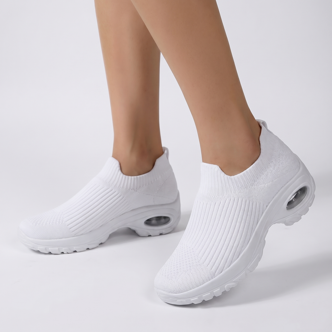 Women's Orthopaedic Slip-On Sock Sneakers Air Cushion Platform Walking Shoes Knit