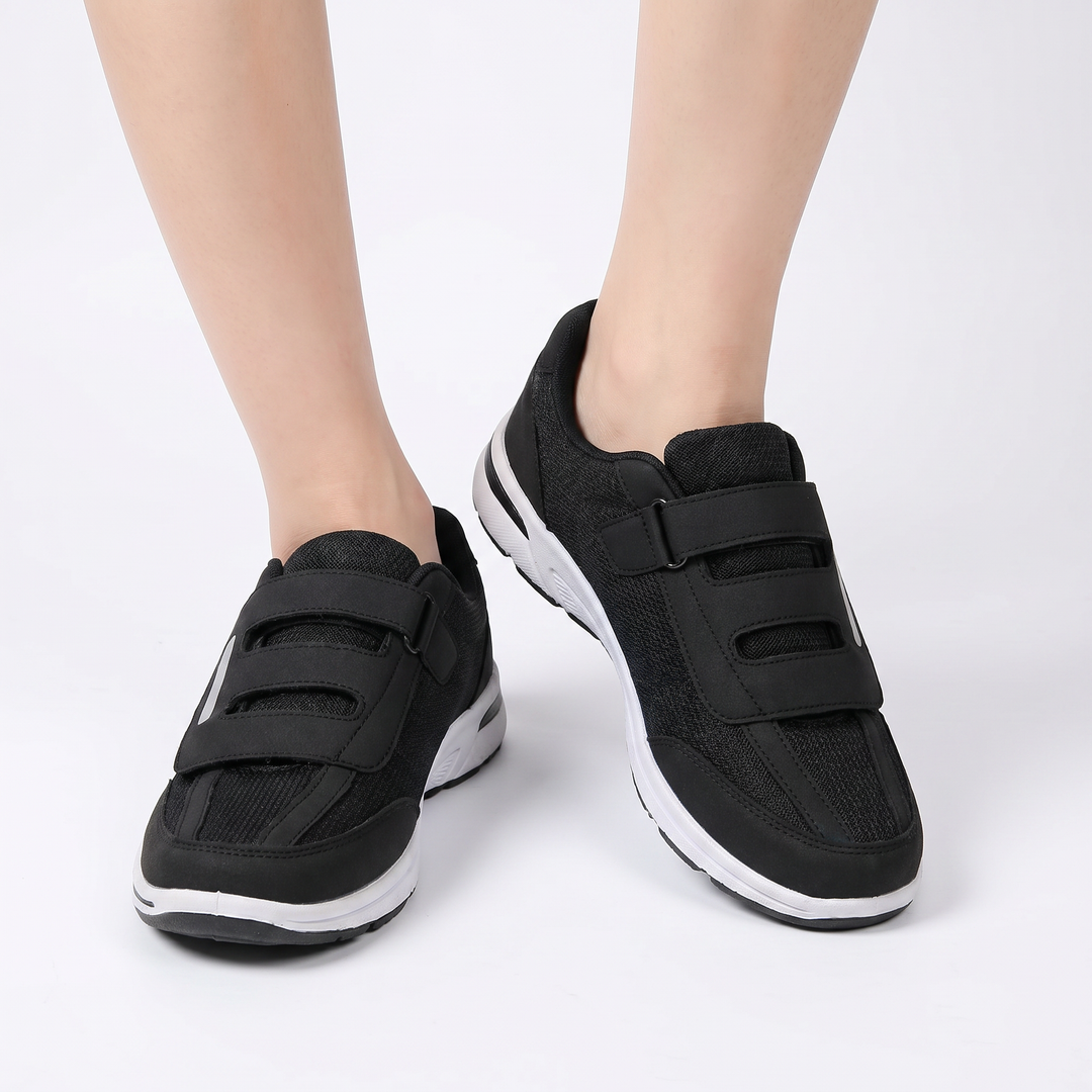 Women's Orthopaedic Velcro Strap Mesh Sneakers Wide Fit Lightweight Casual Walking Shoes
