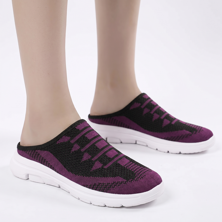 Women's Orthopaedic Mesh Knit Mule Sneakers Slip-On Backless Cushioned Casual Walking Shoes