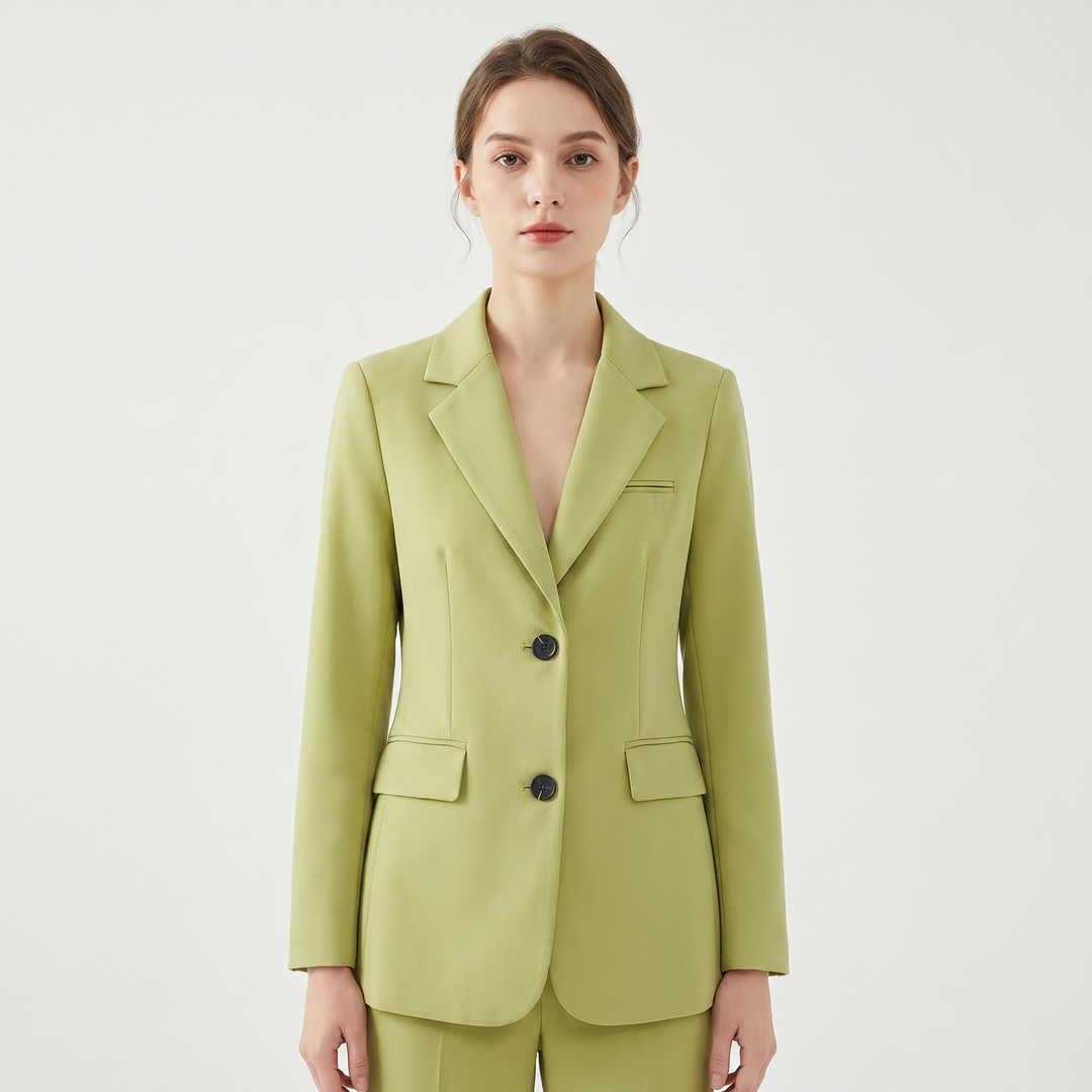 Women's Tailored Single Breasted Blazer Notch Lapel Fitted Work Office Jacket