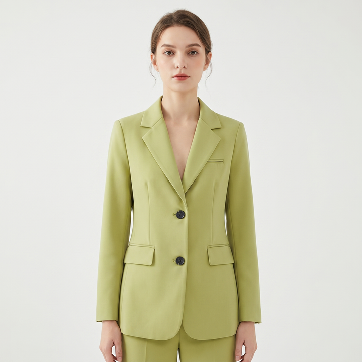 Women's Tailored Single Breasted Blazer Notch Lapel Fitted Work Office Jacket