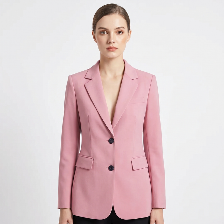 Women's Tailored Single Breasted Blazer Notch Lapel Fitted Work Office Jacket