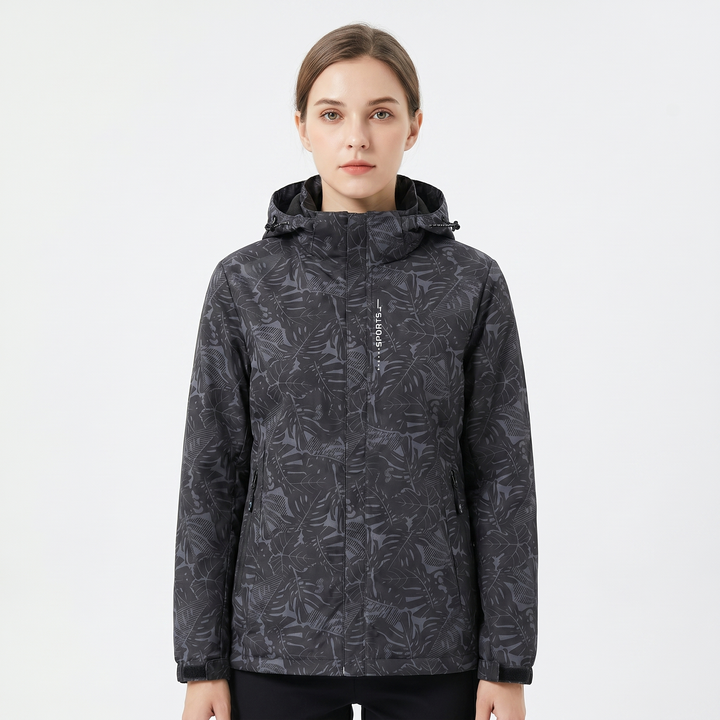 Unisex Tropical Print Hooded Windbreaker Jacket Lightweight Zip Up Outdoor Sports Coat