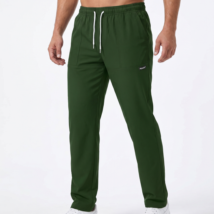 Men's Straight-Leg Track Pants Drawstring Elastic Waist Casual Streetwear