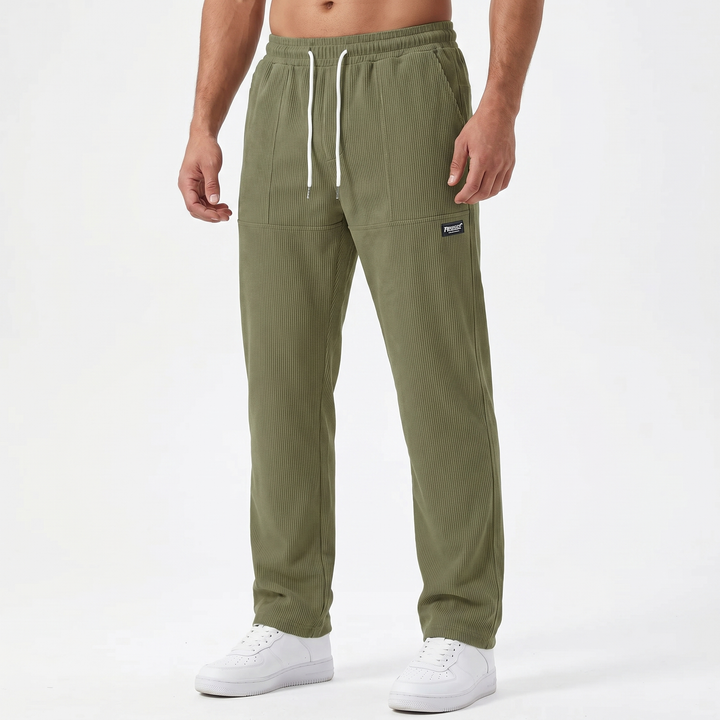 Men's Straight-Leg Track Pants Drawstring Elastic Waist Casual Streetwear