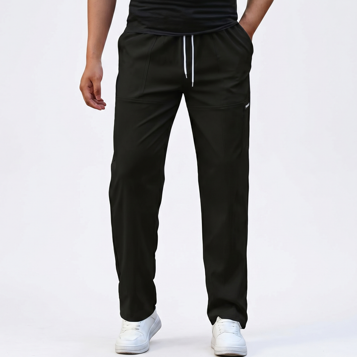 Men's Straight-Leg Track Pants Drawstring Elastic Waist Casual Streetwear