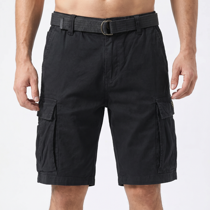 Men's Cotton Cargo Shorts Multi-Pocket Relaxed Fit Drawstring Casual Outdoor