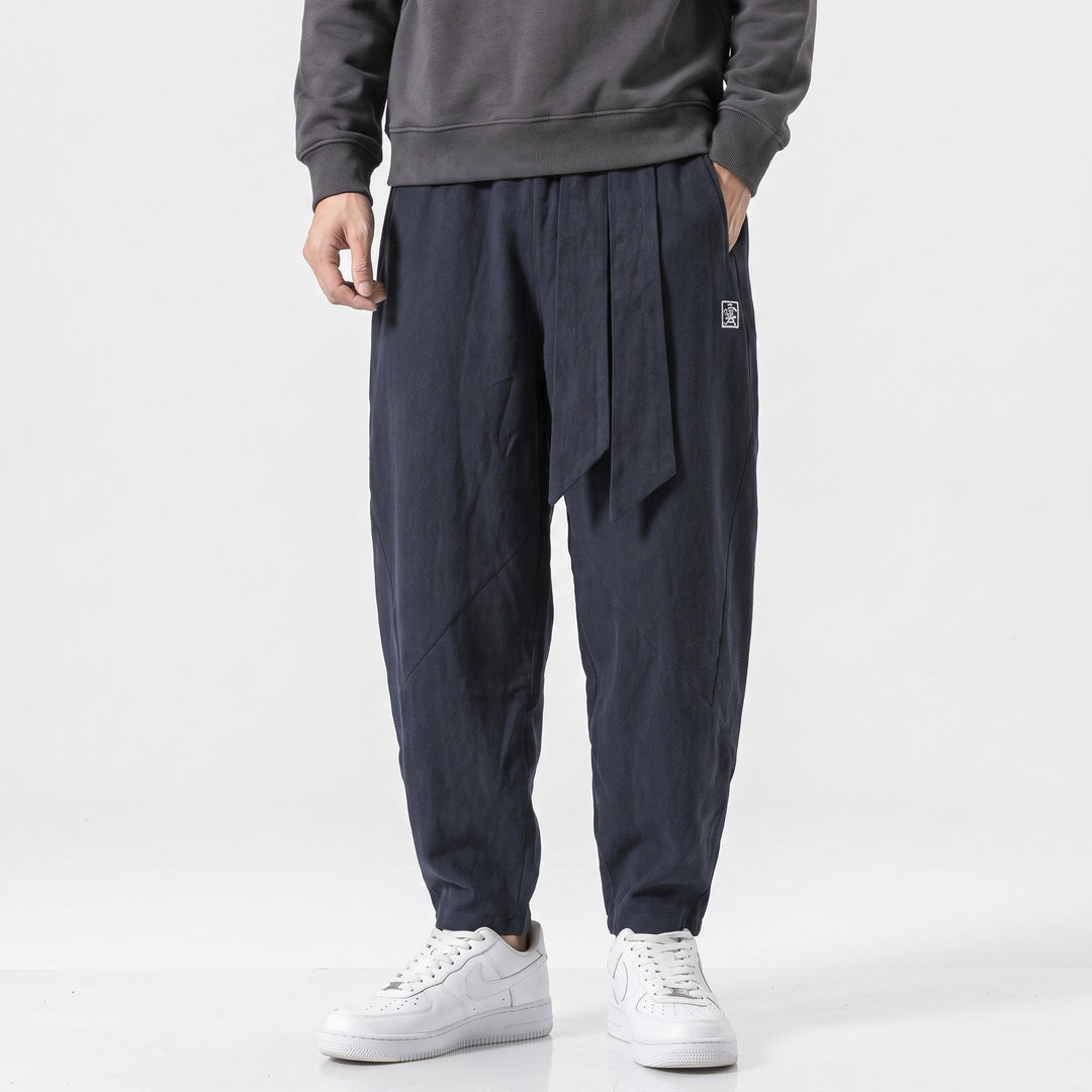 Men's Baggy Harem Jogger Pants Fleece Lined Drop Crotch Streetwear Winter Trousers