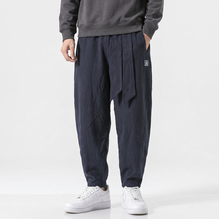 Men's Baggy Harem Jogger Pants Fleece Lined Drop Crotch Streetwear Winter Trousers