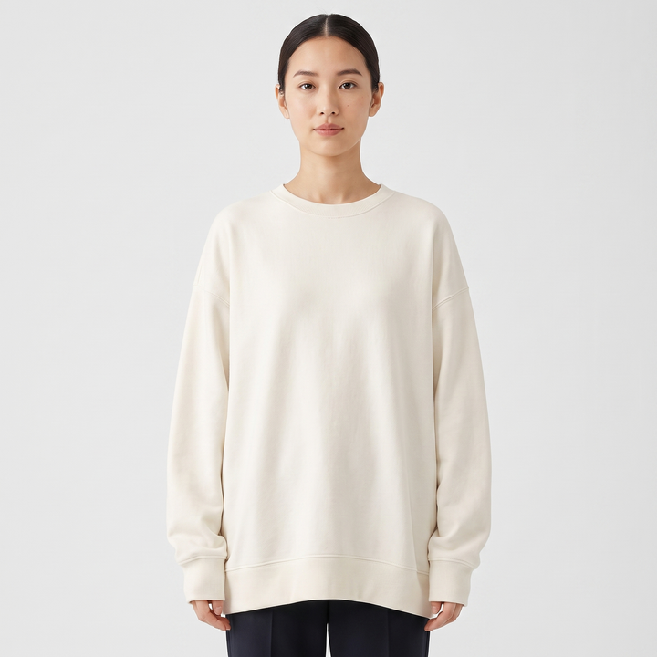 Women's Oversized Fleece Sweatshirt Crew Neck Long Sleeve Casual Pullover Top