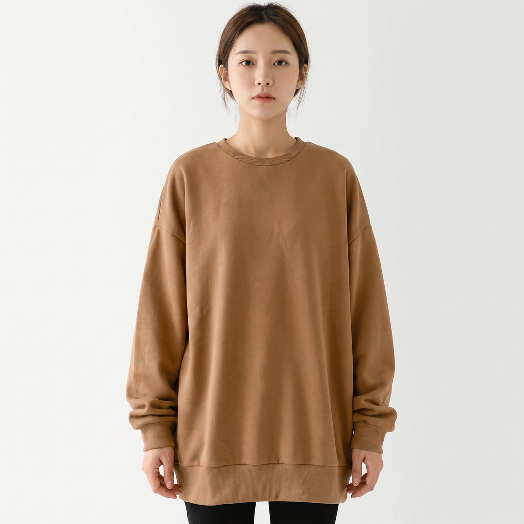 Women's Oversized Fleece Sweatshirt Crew Neck Long Sleeve Casual Pullover Top