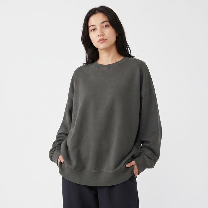 Women's Oversized Fleece Sweatshirt Crew Neck Long Sleeve Casual Pullover Top