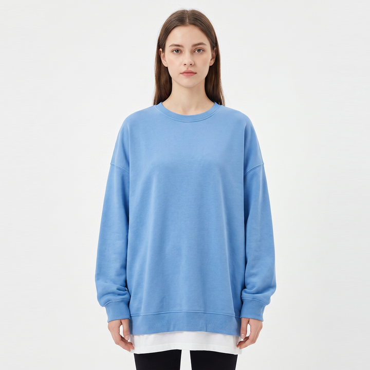 Women's Oversized Fleece Sweatshirt Crew Neck Long Sleeve Casual Pullover Top