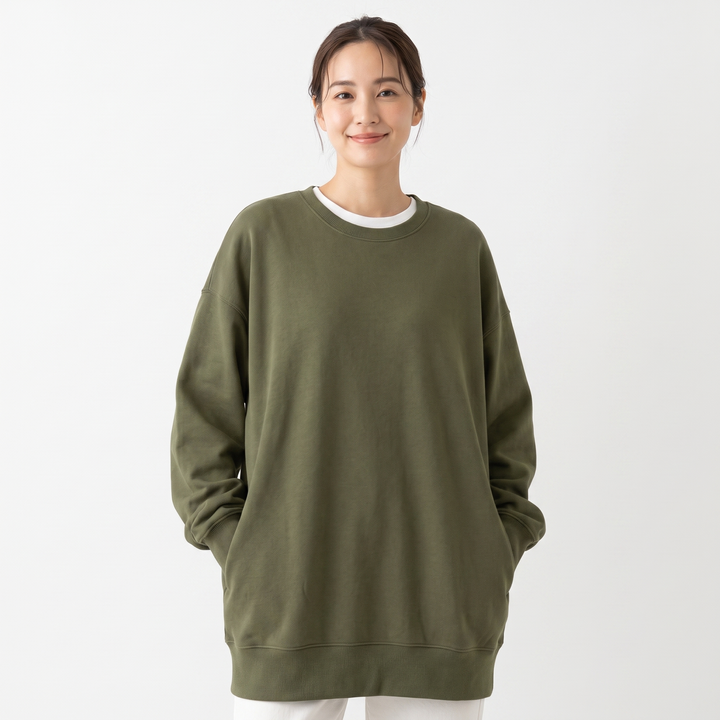 Women's Oversized Fleece Sweatshirt Crew Neck Long Sleeve Casual Pullover Top