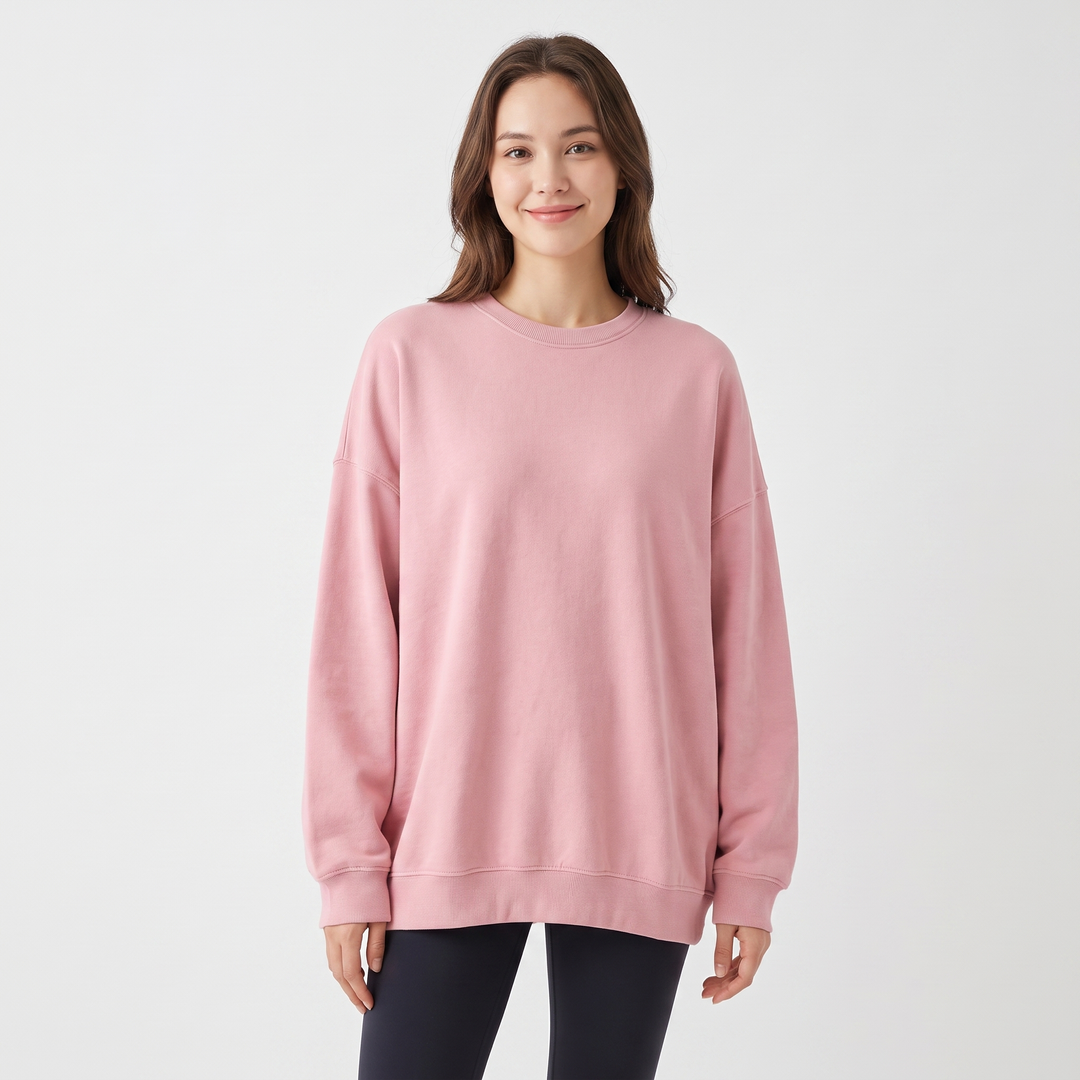 Women's Oversized Fleece Sweatshirt Crew Neck Long Sleeve Casual Pullover Top