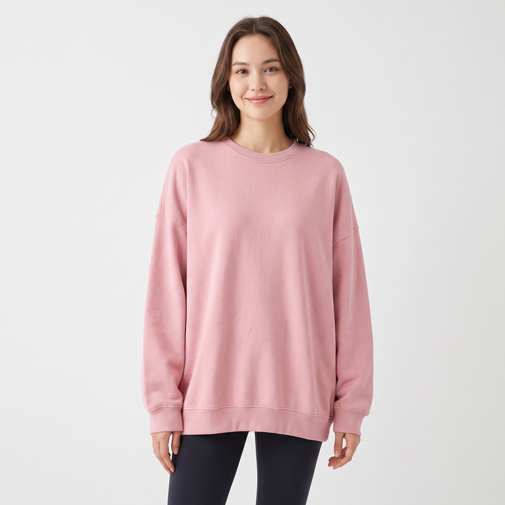 Women's Oversized Fleece Sweatshirt Crew Neck Long Sleeve Casual Pullover Top