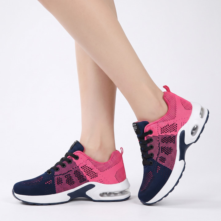 Women's Air Cushion Running Trainers Breathable Mesh Lace Up Sport Sneakers