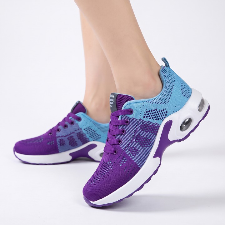 Women's Air Cushion Running Trainers Breathable Mesh Lace Up Sport Sneakers