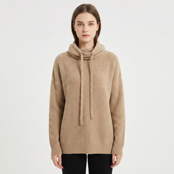 Women's Oversized Knit Hoodie Sweater Drawstring Hooded Pullover Casual Jumper