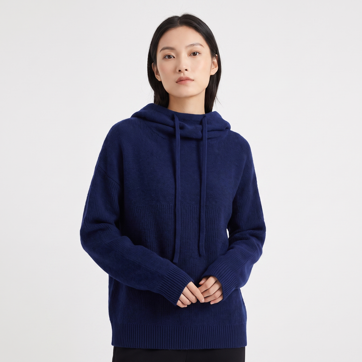 Women's Oversized Knit Hoodie Sweater Drawstring Hooded Pullover Casual Jumper