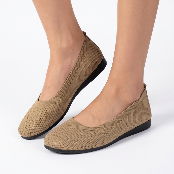 Women's Knit Ballet Flats Slip On Comfort Flat Shoes Breathable Casual