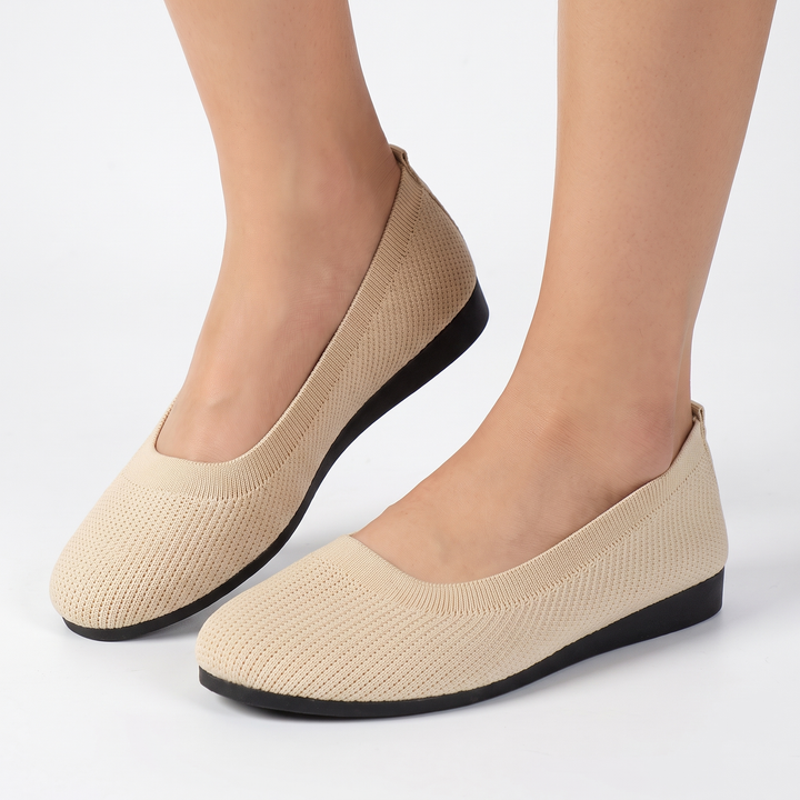 Women's Knit Ballet Flats Slip On Comfort Flat Shoes Breathable Casual