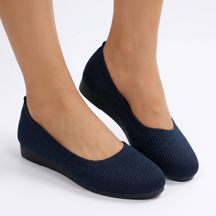 Women's Knit Ballet Flats Slip On Comfort Flat Shoes Breathable Casual