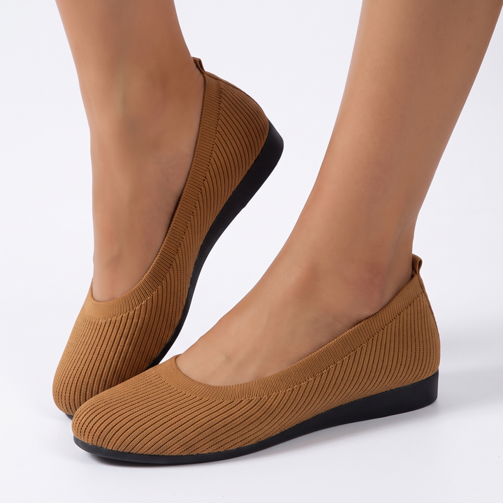 Women's Knit Ballet Flats Slip On Comfort Flat Shoes Breathable Casual
