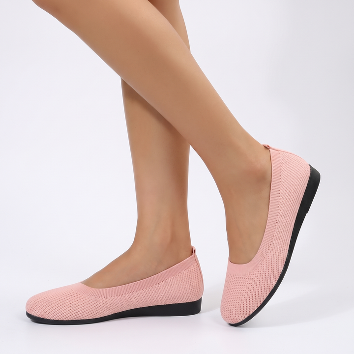 Women's Knit Ballet Flats Slip On Comfort Flat Shoes Breathable Casual